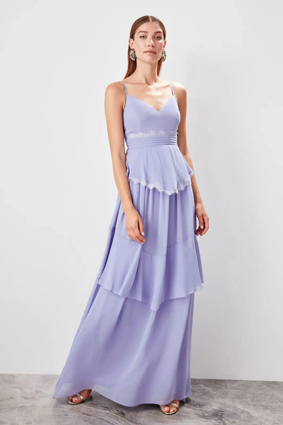Trendyol кружевное детальное вечернее платье TPRSS19AE0014 | Свадьбы и торжества
