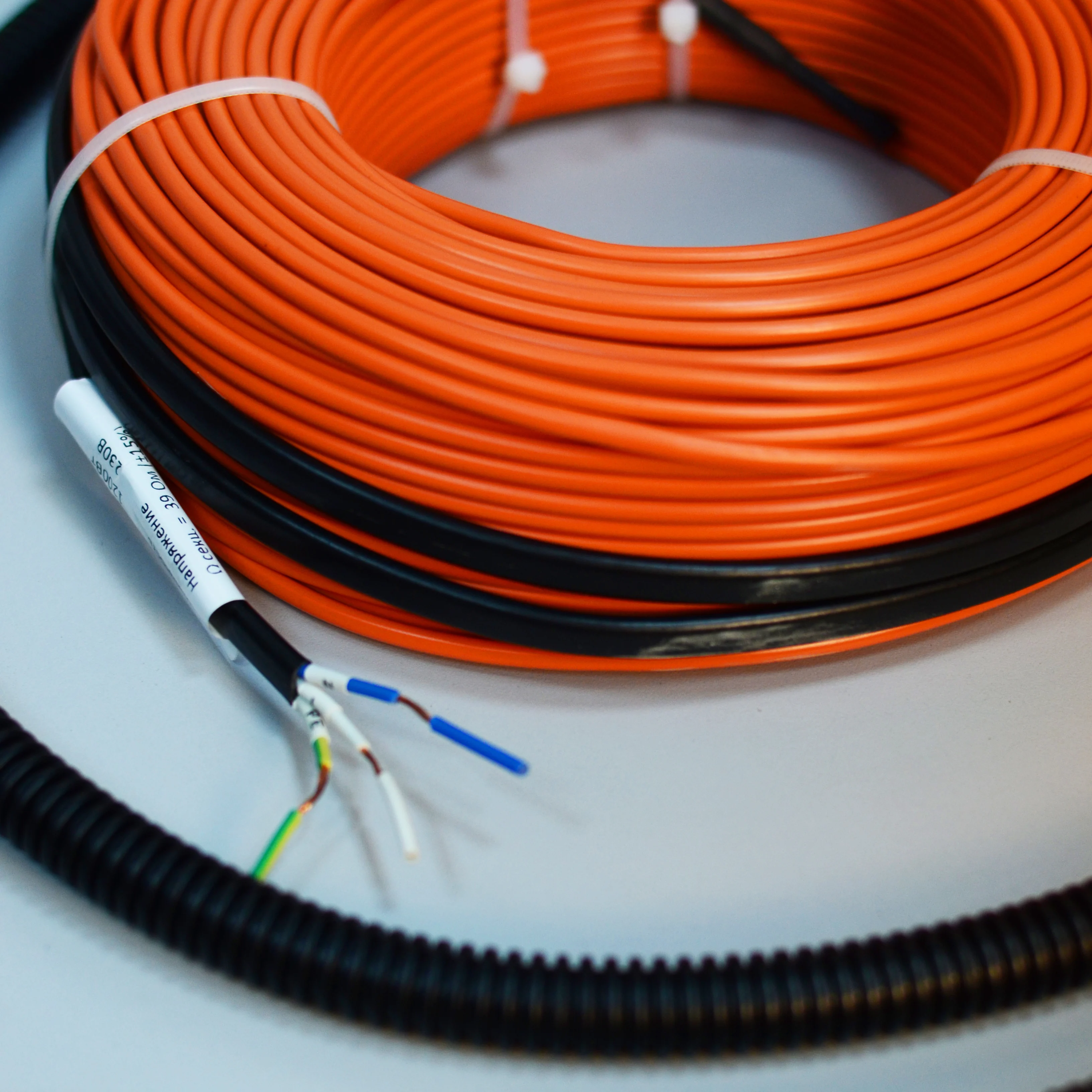 Двухжильный теплый пол в стяжку ЭКО 20Вт/м под плитку нагревательный кабель бухте