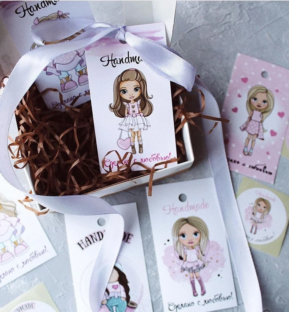 10 шт Бирка картонная для подарка Открытка игрушки куклы ручная работа праздник