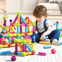Kids Magnetic Construction Set Magnetic Balls Stick Building Blocks Montessori Educational Toys For Children Gift
