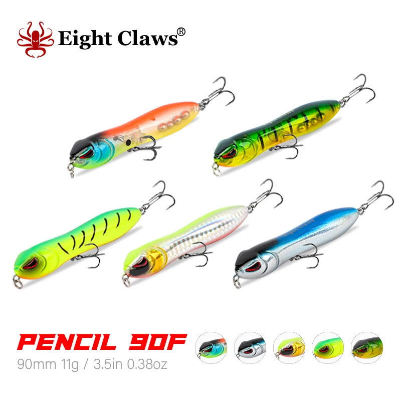 

EIGHT CLAWS 90mm 11g Topwater Floating Pencil Fishing Lure Walkdog Swimbait Aritificial Hard Bait Wobbler Noise Stickbait