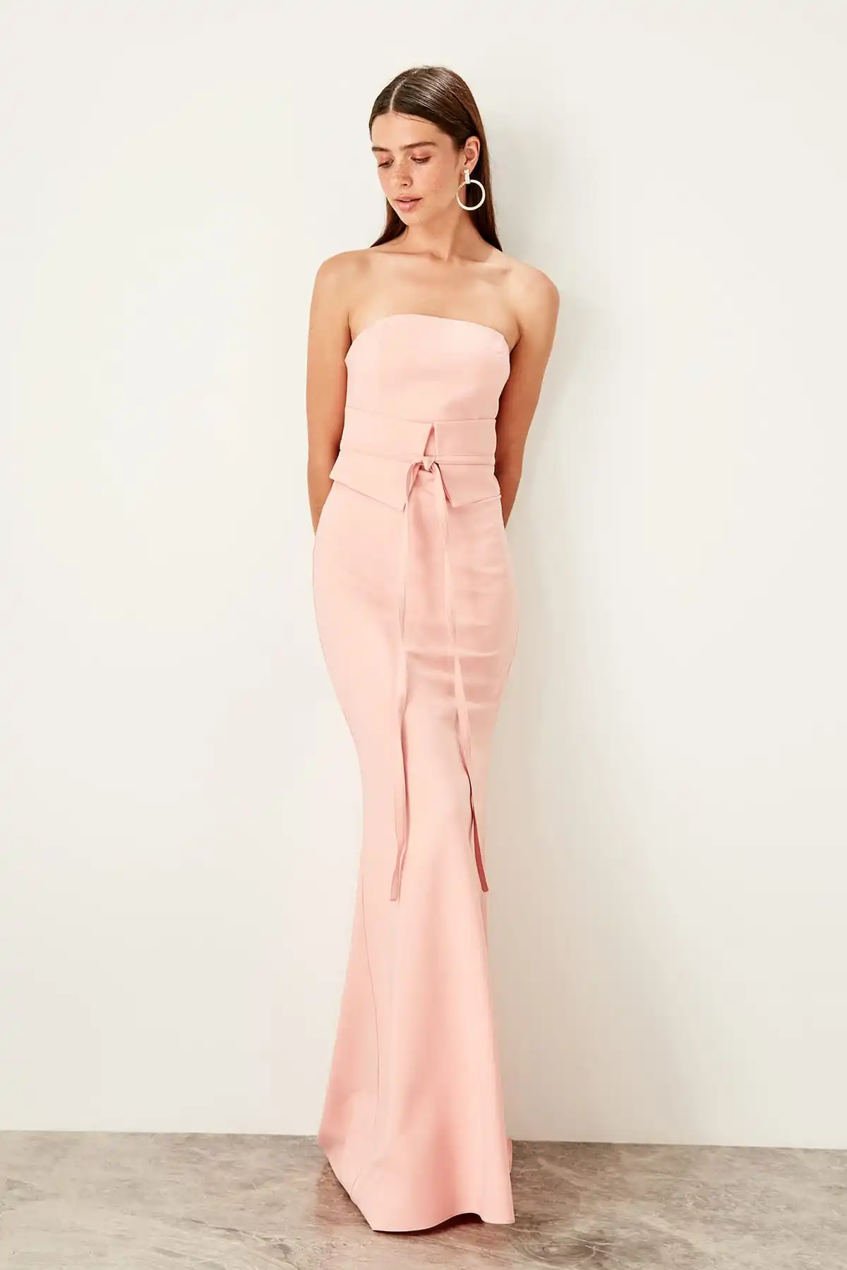 Trendyol ремень детальное вечернее платье TPRSS19BB0491 | Свадьбы и торжества
