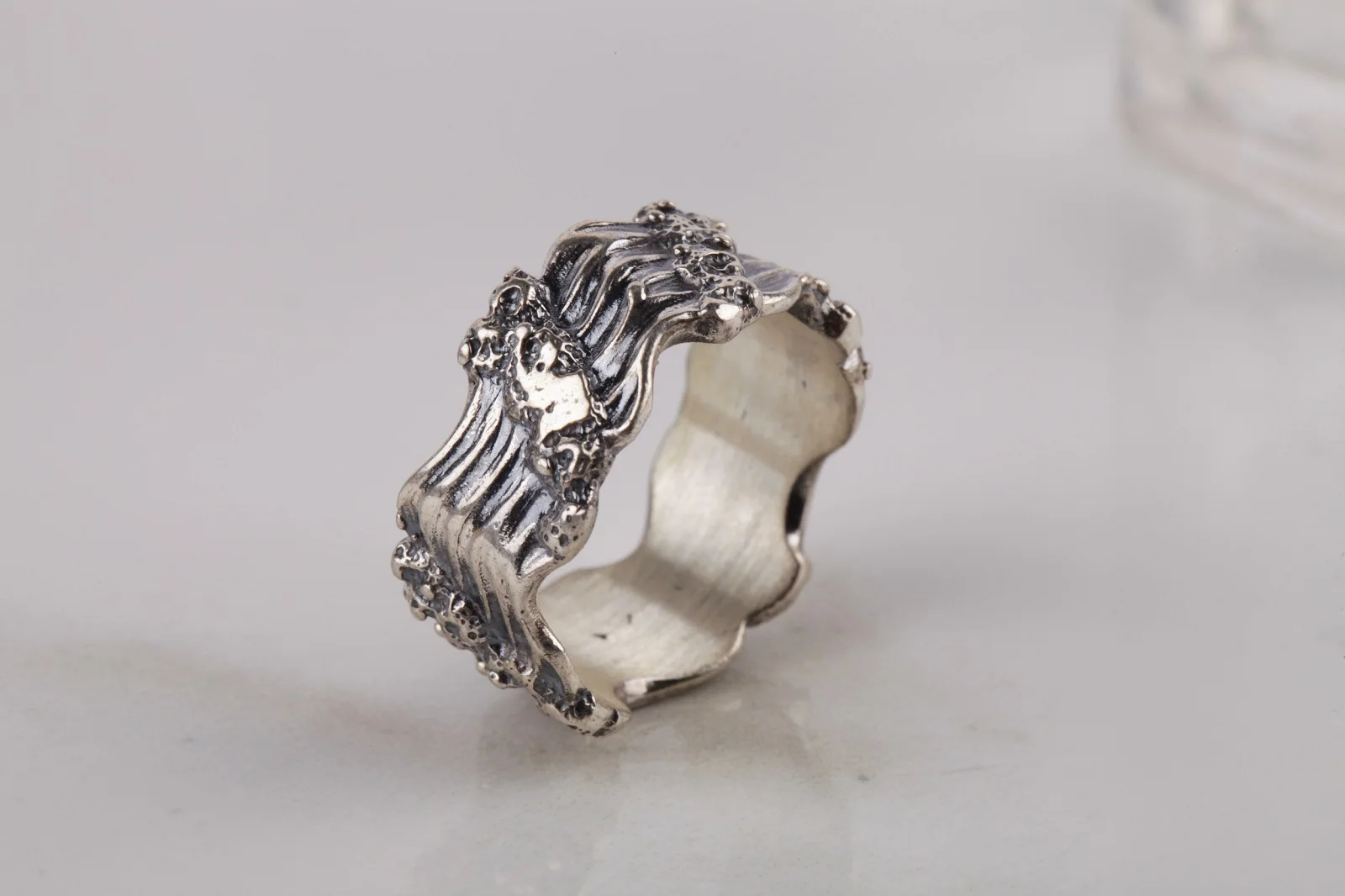 

UM US Unisex 925 Sterling Silver Pen Surface Ring
