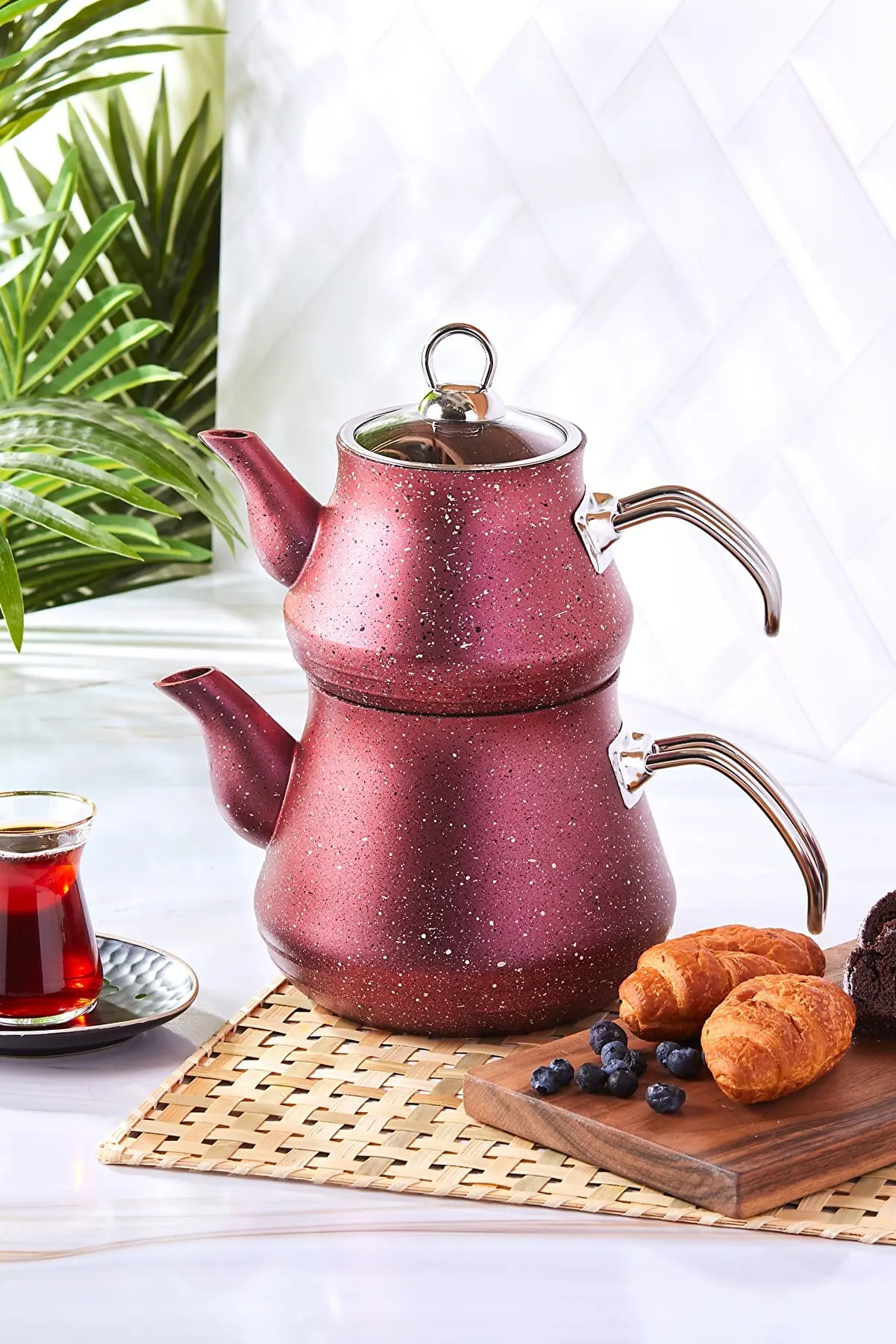 

Karaca биогранитный миди чайный набор, Красный кухонный чай, кофе 2,2 литра