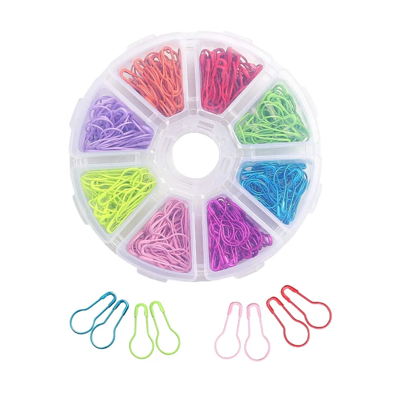 

320 шт. 22 мм красочные металлические булавки для вязания маркеры в форме груши безопасные булавки с коробкой для хранения швейных инструмент...