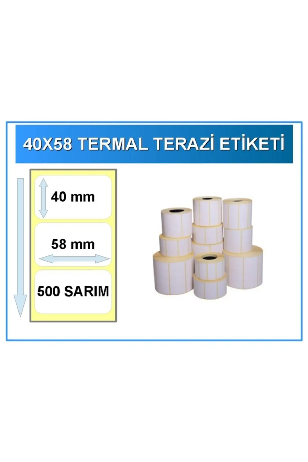 Весы Этикетка 40*58 Термальность 500 спиральный 10'lu посылка|Бумага для кассовых