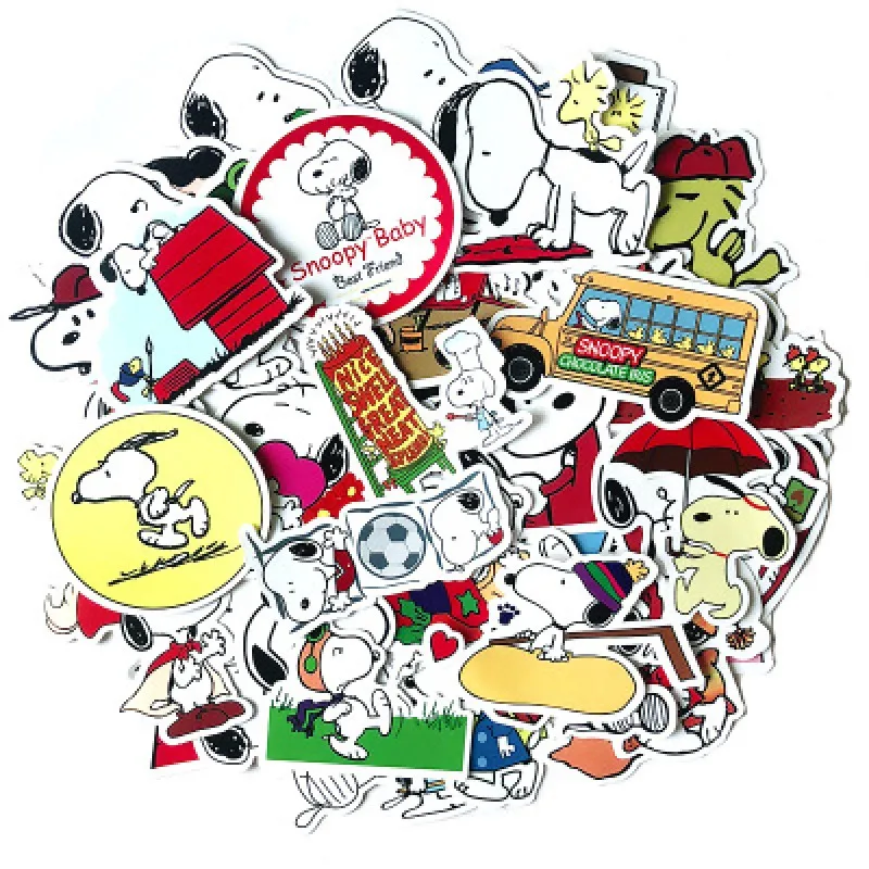 50 Уникальные Наклейки Snoopy s Водонепроницаемый Съемный чехол на колесиках скутер Ноутбук наклейка на холодильник