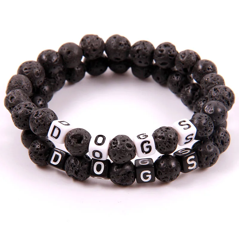 Ювелирные изделия для ароматерапии черные бусины из лавового камня 2 шт. парный