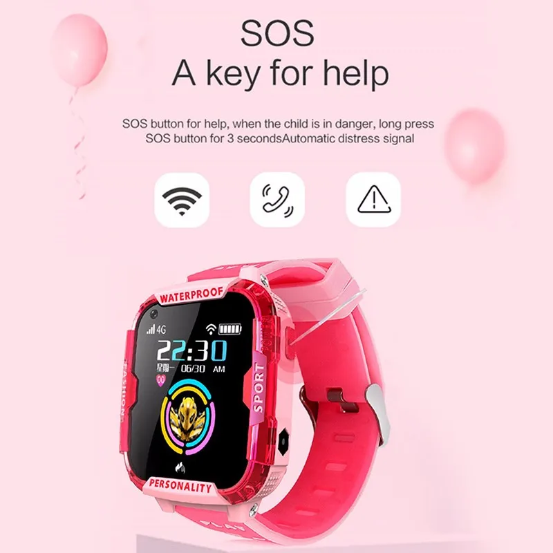 Умные часы 4G, gps, детские часы, умные часы для детей, видеозвонок, SOS, анти-потеря, умные часы, IP67, водонепроницаемые детские часы, 730 мА/ч