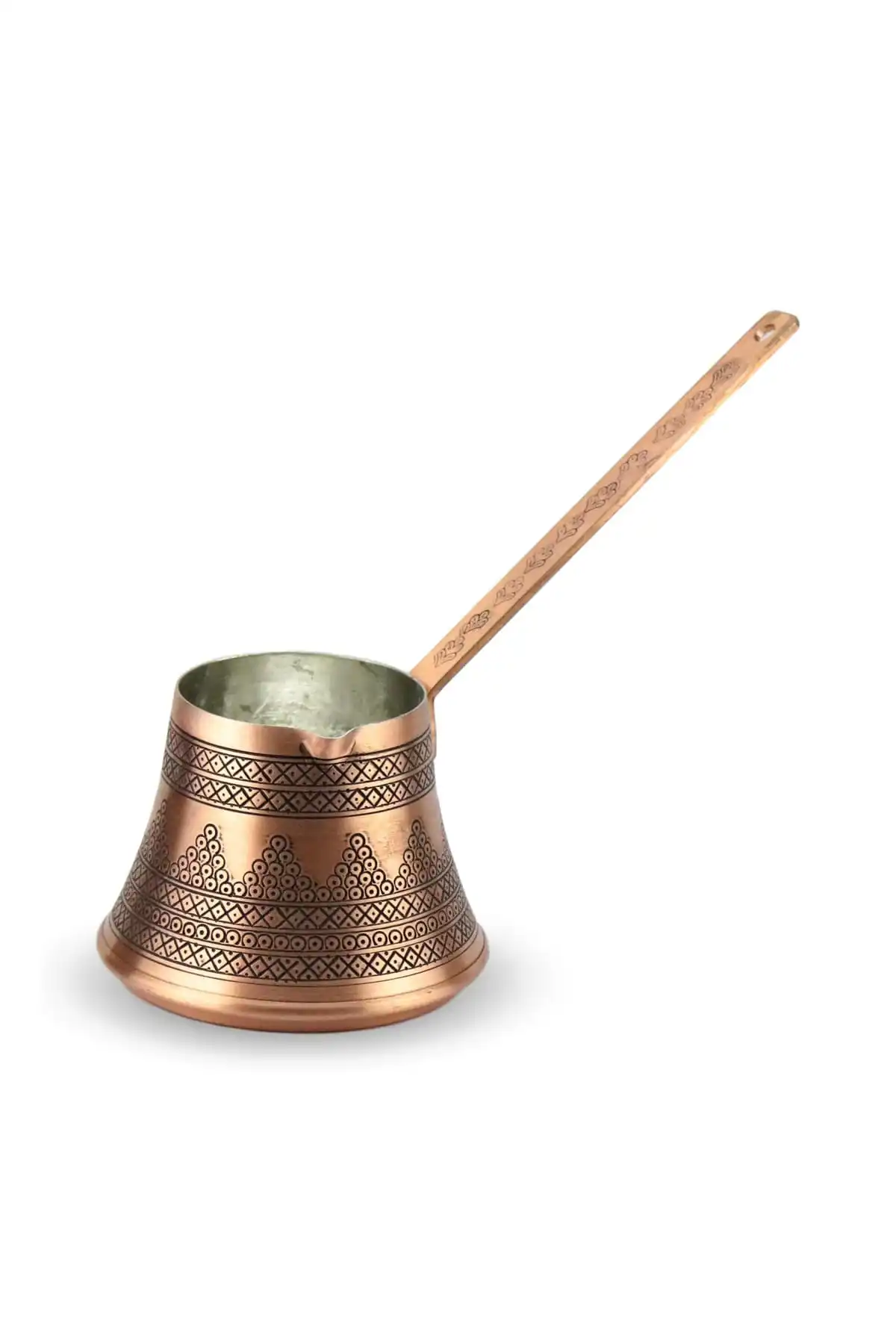 

Hand Hammered Copper Turkish Coffee Pot Ibrik Vintage Jazzva Briki Brass Handle dallah coffee copper colored turkish