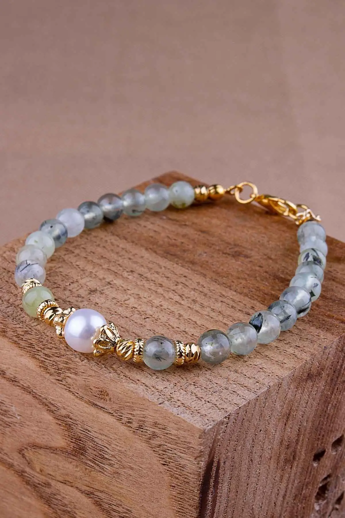 

Комплект цепочек и браслетов ручной работы из жемчужного камня, 14 к