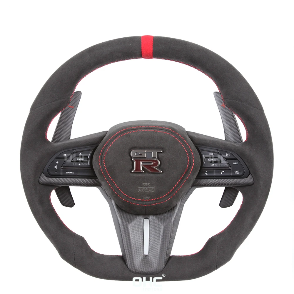 CF 100% реальное углеродное волокно светодиодное Рулевое колесо для Nissan GTR R35 Skyline Nismo