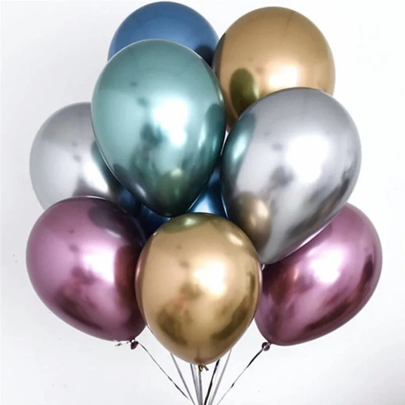 

2022 New 50pcs Chrome Metallic Latex Balloons Gold Silver Metal Balloons Birthday Party Inflate Globos Wedding Decor Supplies