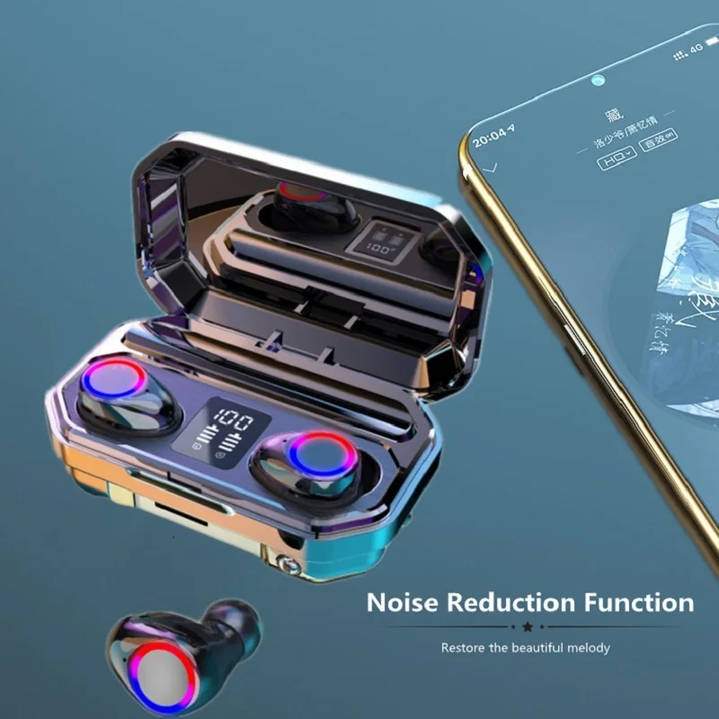 Беспроводные наушники M012 TWS с зарядным футляром водонепроницаемые спортивные