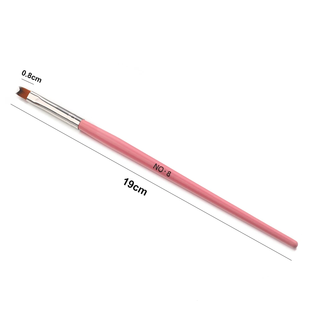 Кисть для ногтей BNG французского маникюра с улыбкой #8 Гель лак деревянной ручкой