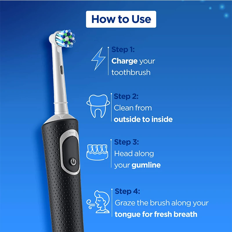 Электрическая зубная щетка Oral B для взрослых Vitality D100 очищающая перезаряжаемая