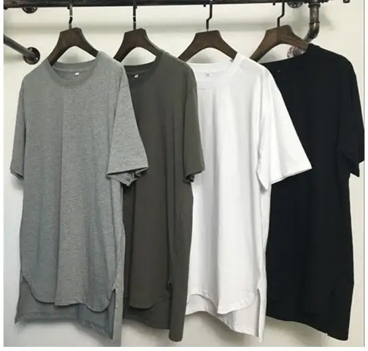 Kanye West удлиненная футболка мужская летняя с изогнутым подолом В Стиле Хип-Хоп