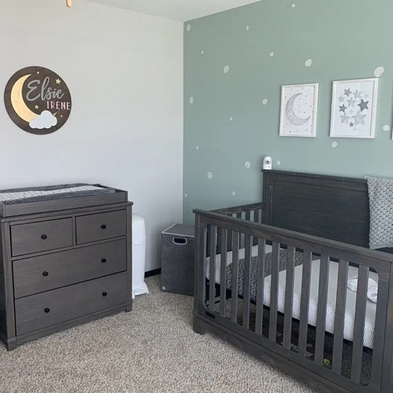 Персонализированные 3D круглый имя ребенка знак с Луной и звездами детские