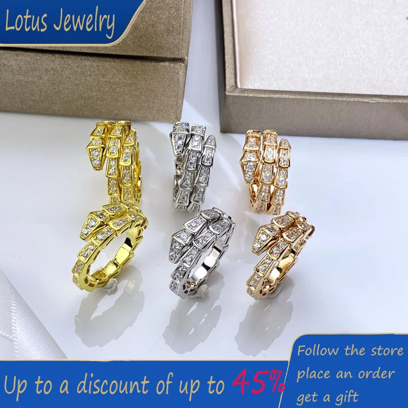 

925 Sterling Silver Snake Ring Narrow Version Ladies Fashion Brand Trend Couple Ring Boutique Gift High Quality Luxury Jewelry