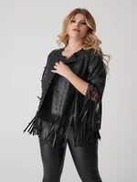 Pearl Detailed Shawl Collar Fringed Short Length Winter Plus Size Jackets For Women 4xl 5xl 6xl New Fashion Black Color Outwear
