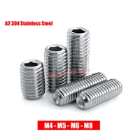 m4 m5 m6 m8 a2 304 stainless steel grub screws cup point allen hex socket set no head headless screw din 916