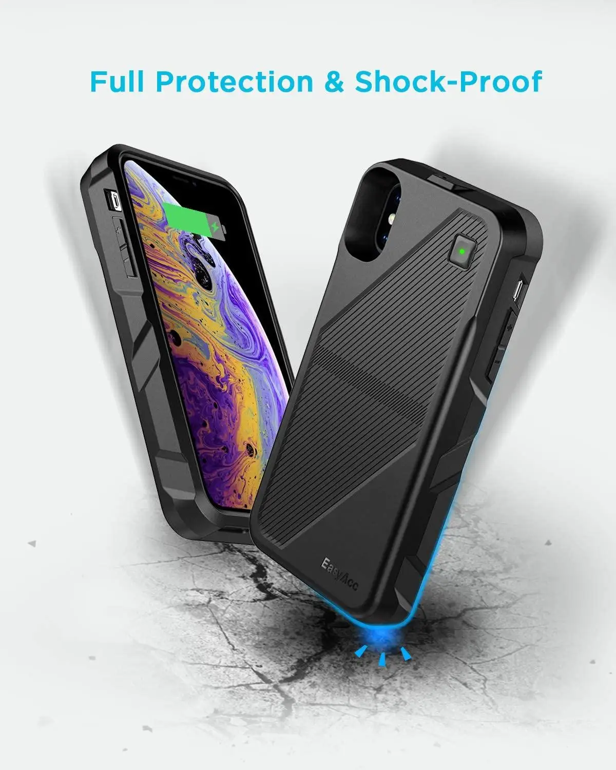 Зарядное устройство EasyAcc для iPhone Xs/X 5000 мАч беспроводное зарядное Qi чехол XS X Лидер