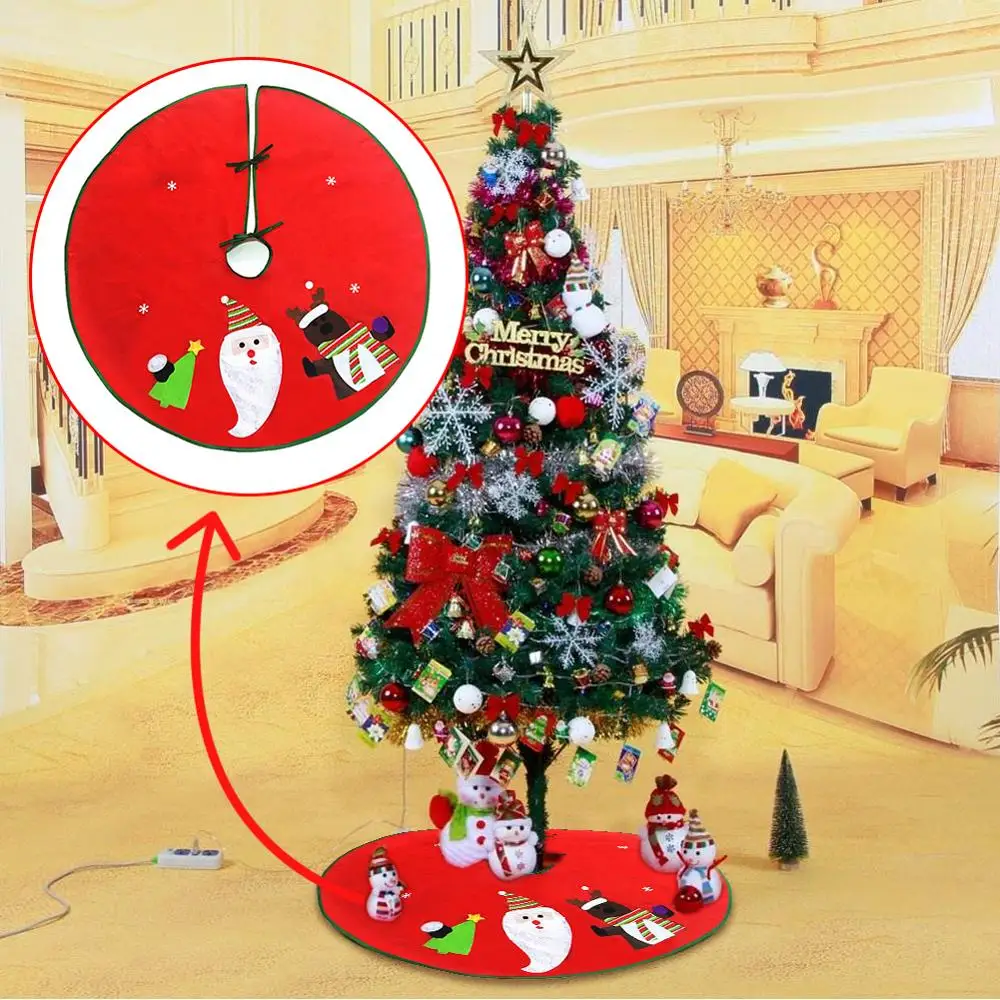 90cm Natal Navidad юбка для рождественской елки ковер Новогоднее украшение для дома круглые юбки для рождественской елки вечерние украшения - Цвет: 90cm