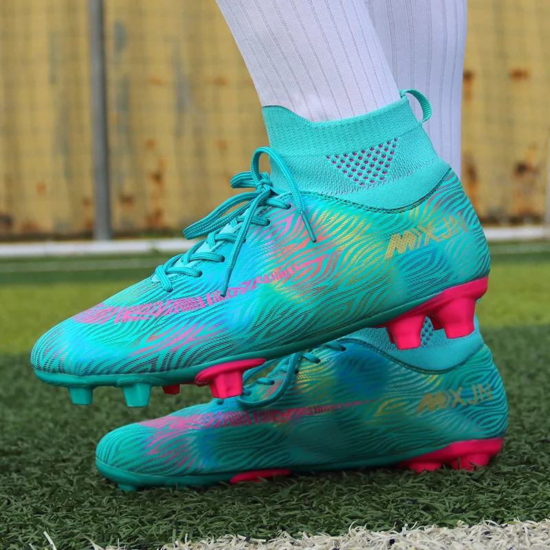 

Fashion Colors Outdoor Professional Soccer Shoes Men Weaving Leather Sock Men's Football Shoes Soccer Sneakers zapatillas futbol