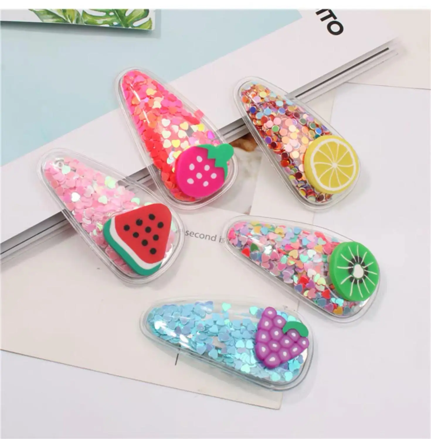 Милые заколки для волос в Корейском стиле с фруктами девочек клубника киви лимон