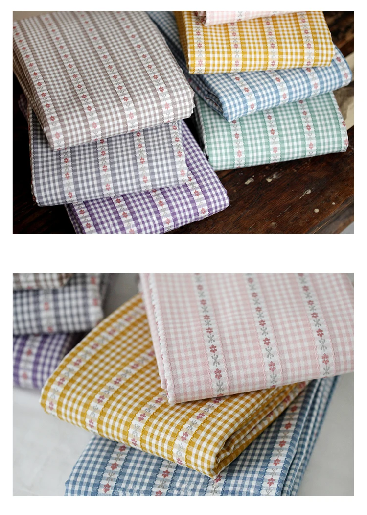 

ZXIIXZ 0.5m Jacquard Yarn-dyed Cotton Fabric Twill Fabric Cloth Patchwork Jelly Roll Strip DIY Quilts Home Textile Design