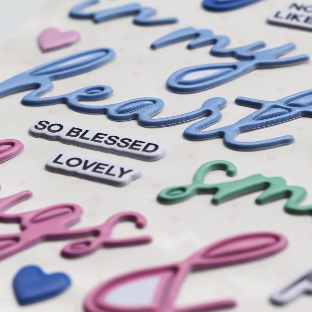 

CRZCrafter Puffy Words Stickers Soft Embellishments DIY Crafts Self Adhesive For Scrapbooking Cardmaking Journaling Decorations