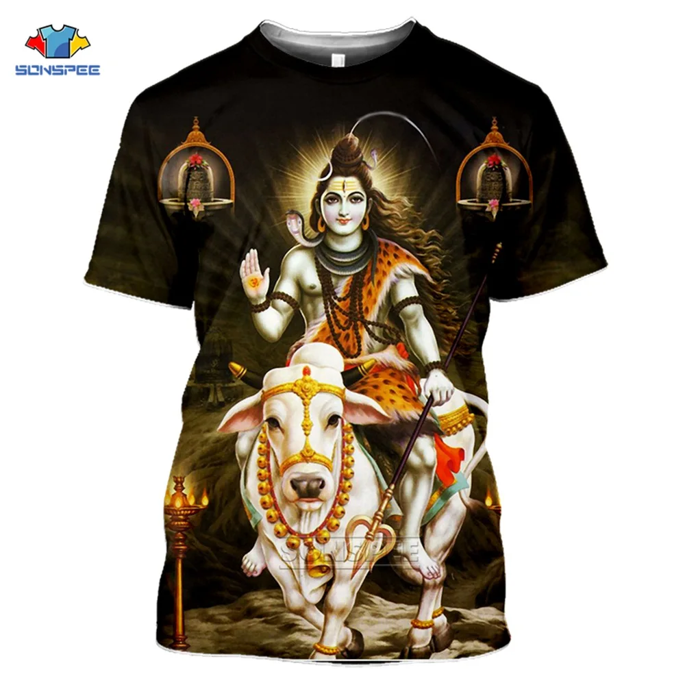 

SONSPEE Anime 3d Print Casual Funny Sport T-Shirt Streetwear Men Lord Shiva T Shirt Women Harajuku Kids Shirts Homme Tshirt