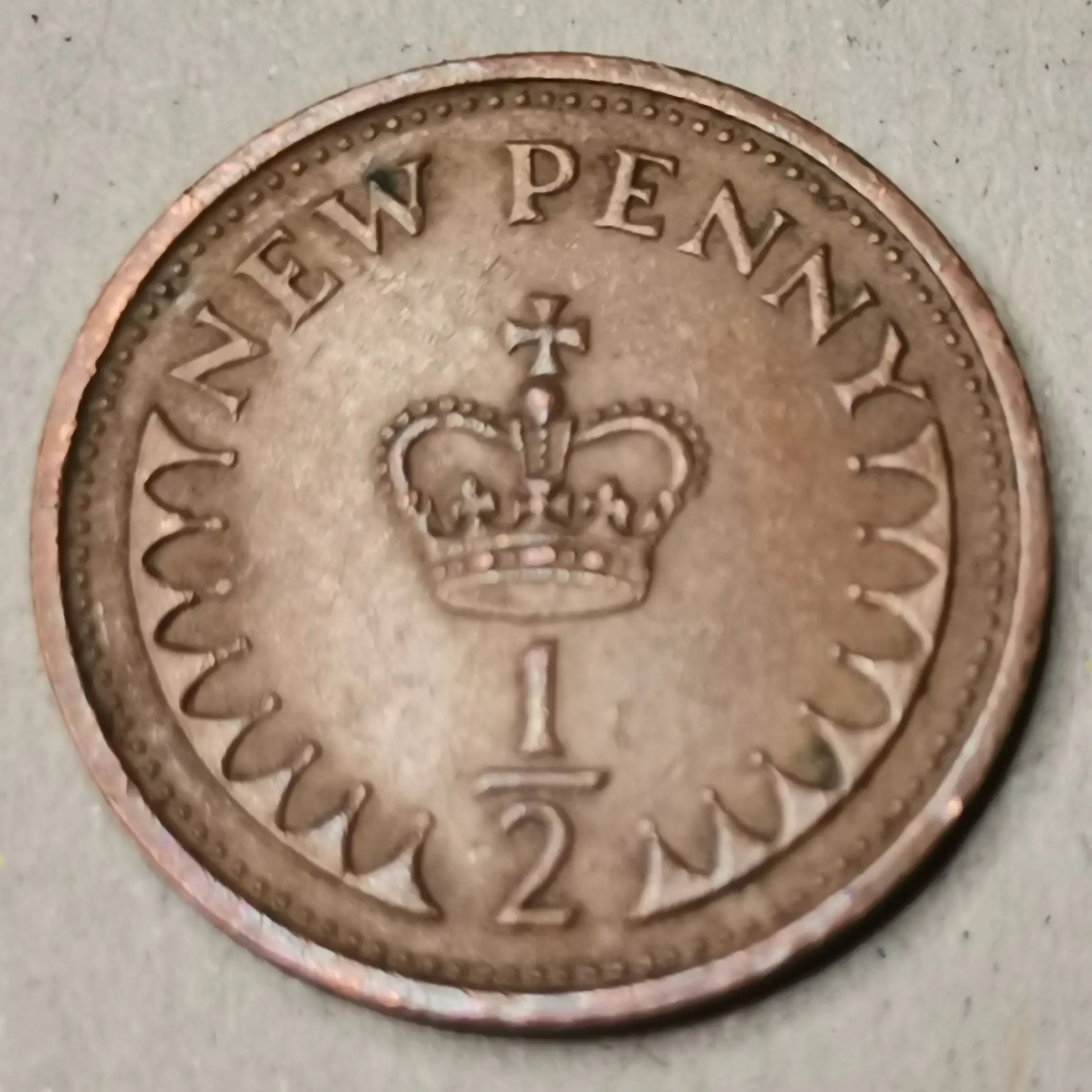 Великобритания ½ нового пенни монета оригинальная коллекция 100% |