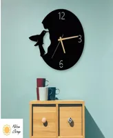 Wooden Wall Clock Decorative Bird Themed Silent Mechanism Home Office Living Room Bedroom Kitchen Quality Gift Ideas Watch Moder