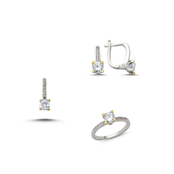 

Silver 925 Sterling Zircon Cubic Zirconia Double Color Set