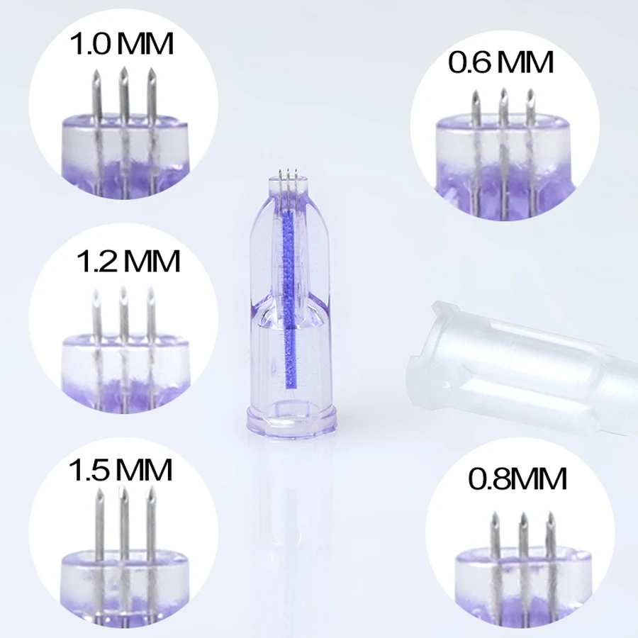 

Nanosoft Microneedles 34G 1.0mm 1.2mm 1.5mm Fillmed Hand Three Needles for Anti Aging Around Eyes and Neck Lines Skin Care Tool