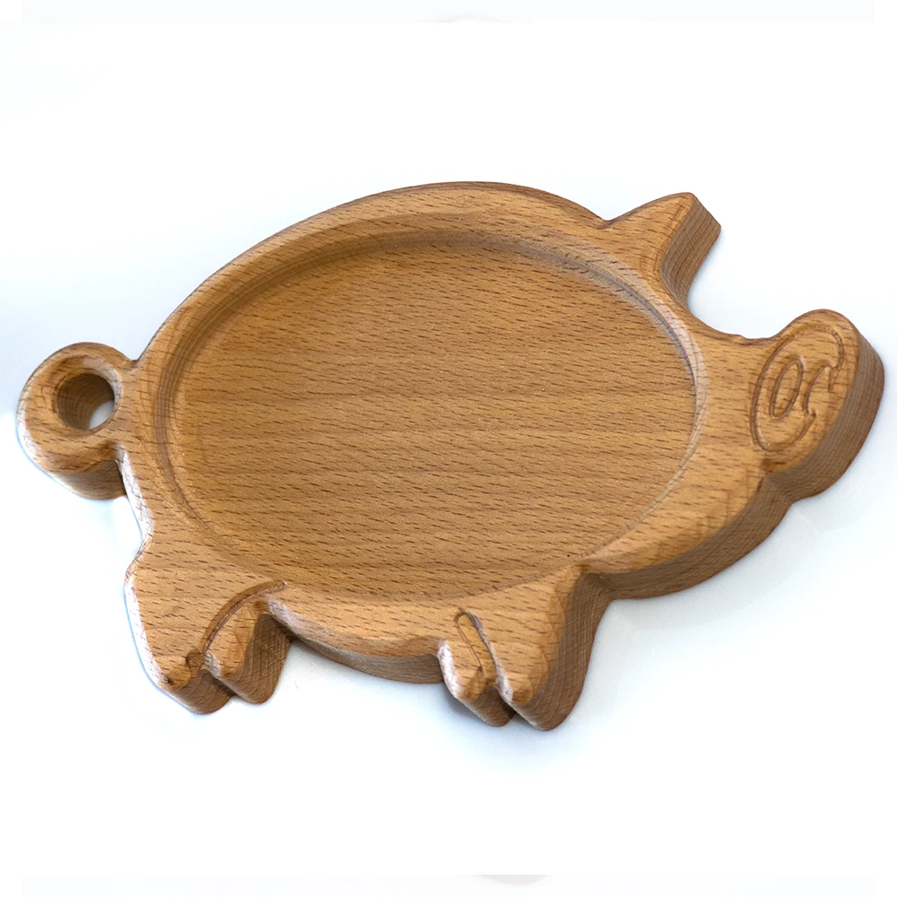 Wooden plate for feeding children pig. Menazhnitsa of beech wood | Мать и ребенок