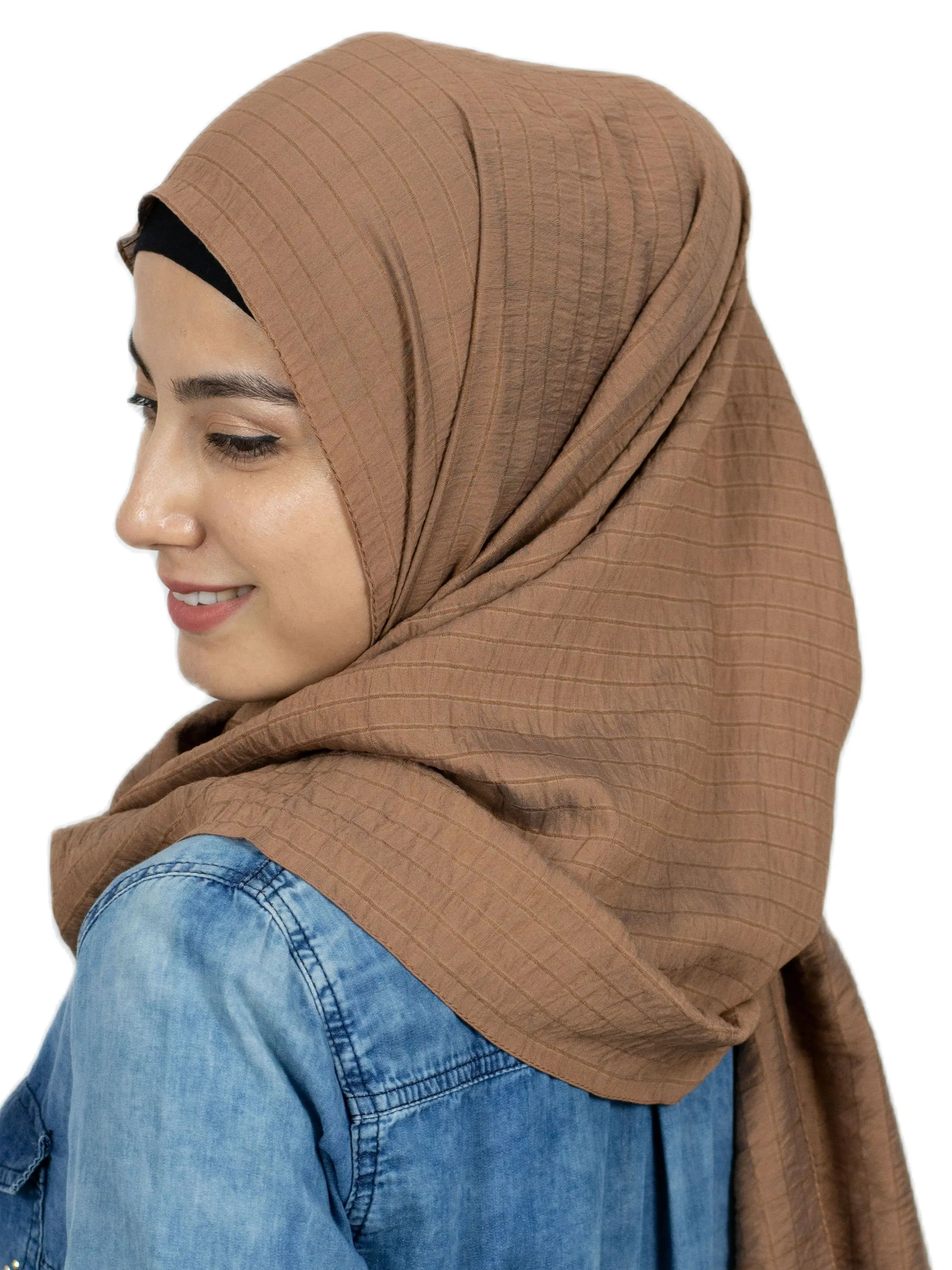 

2021 New Women Muslim Shawls Hijab Quality Chiffon Thin Cotton Luxury Combing Medina Mio Jazz Twill Desing