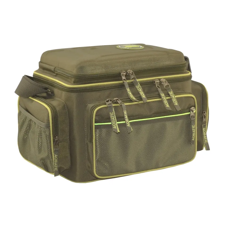 Fishing Thermo bag with banks 18 PCs for storing dips and nozzles aquatic C-43 (32x23x27 cm) |