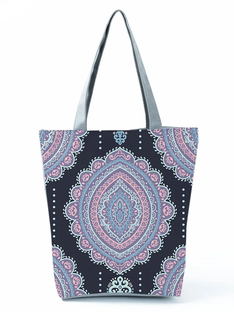 

Geometry Symmetry Pattern Handbags for Women Floral Printed Shoulder Bag Eco Friendly All-Match Women's Casual Bag Portable Tote