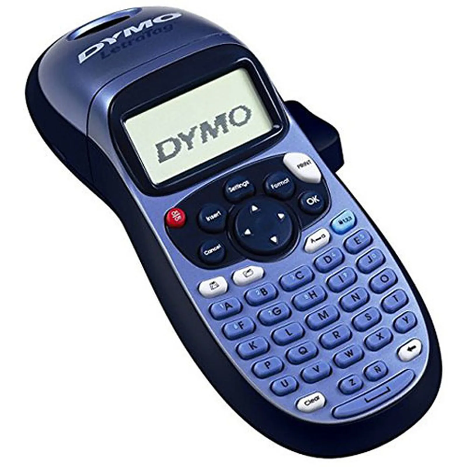 Dymo LT-100H принтер для этикеток синий цвет работает с 4 батареями AA. Включает 1 12 мм