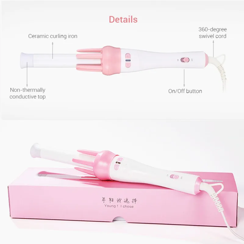 

UKLISS 360 Rotating Automatic Hair Curler Ceramic Hair Curling iron Hair Crimper Professional Hair Waver for Salon Styling Tools