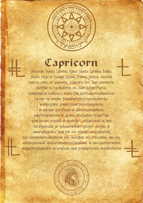 Древний свиток Angel Zodiac Capricorn wicca pagan рисунок ведьмы волшебные руны|Церковные