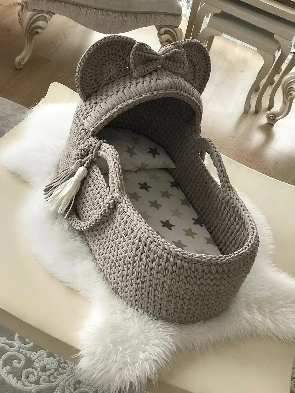 

Knit poufs, rugs, chunky blankets, newborn baby baskets