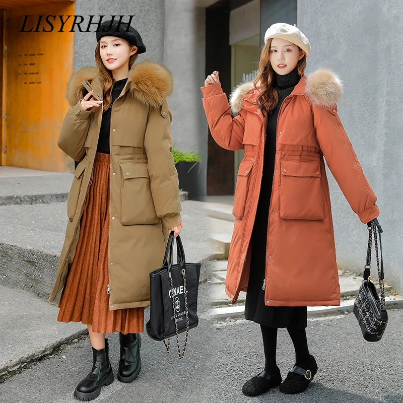 

Parka Women Jacket Long Female Winter 2022 New Korean Simple Fashion Hooded Down Jacket Women Warm Elegant Coat
