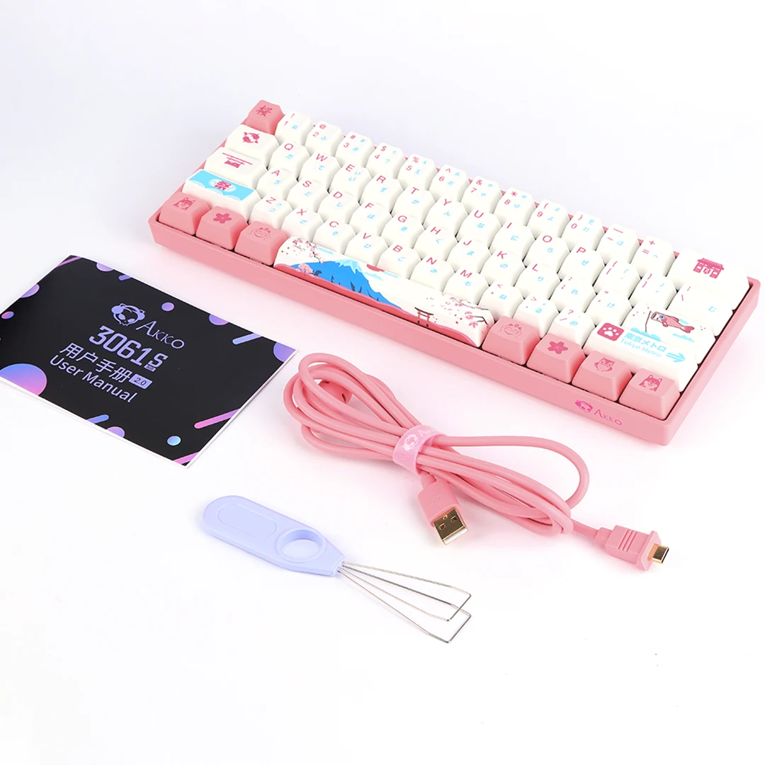 Akko 3061 R2 World Tour Tokyo 61 Keys RGB 60% Wired Mechanical Keyboard with PBT Japanese Keycaps NKRO Gateron Switch