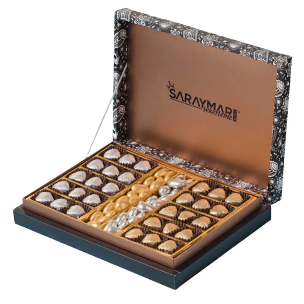 

Золотисто-Серебристый миниатюрный футляр для шоколада и драже Etro Box 500 Gr - 17ons