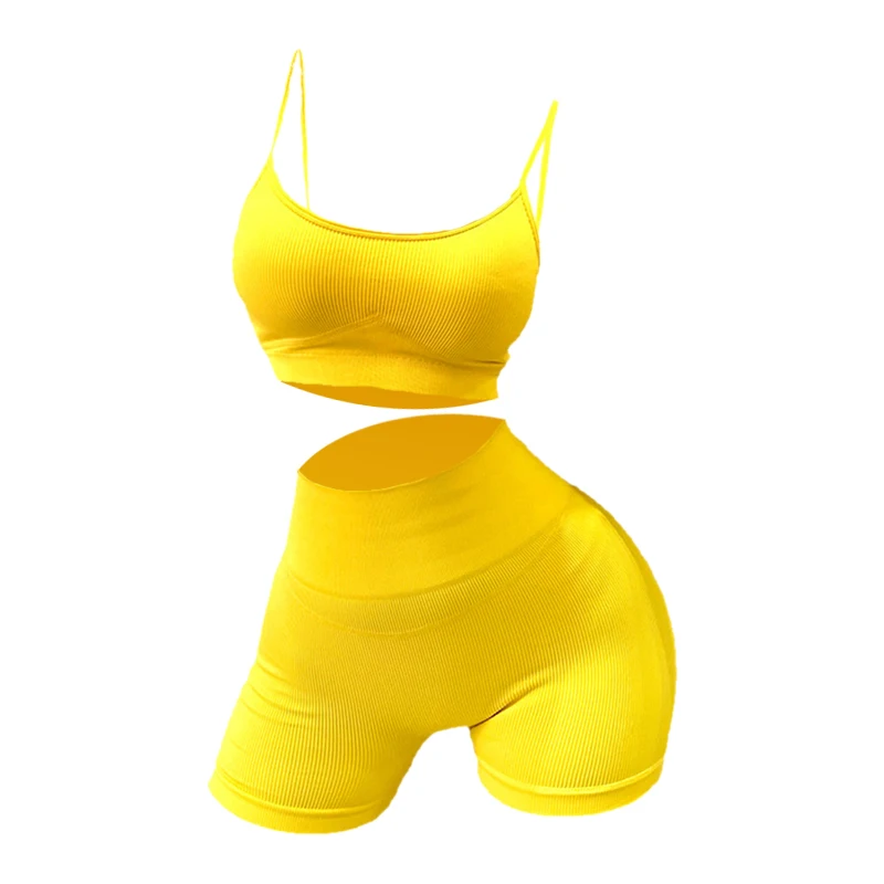 

2PS Summer Breathable Short Fitness Clothes Quick-Drying Sleeveless Tight Sweat-Absorbent Yoga Suit Set Women 2021