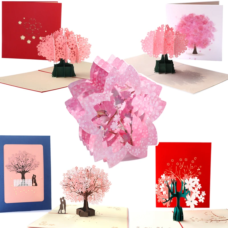 3D Сакура коробки для конфет на день рождения всплывающие свадебные подарки заказ