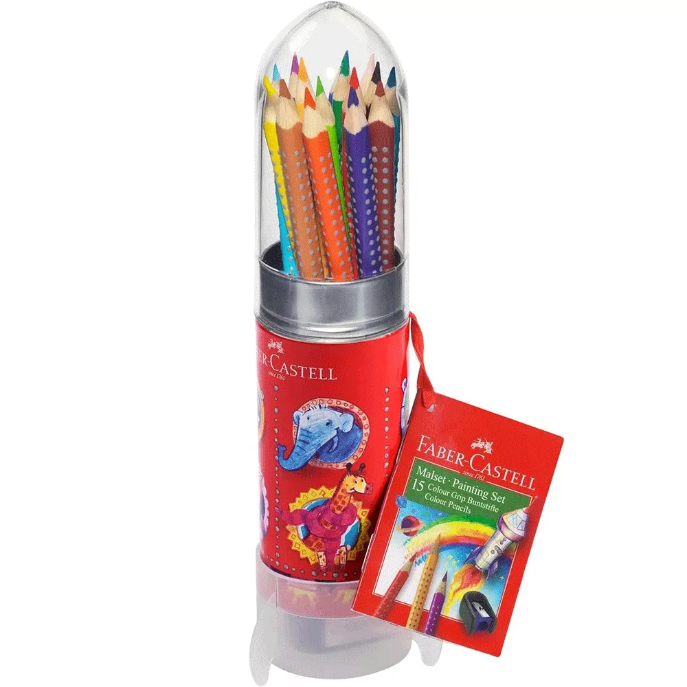 

Faber-Castell Colour Grip colouring set Rocket, 15 Colours Pen and Sharpener 16 pieces